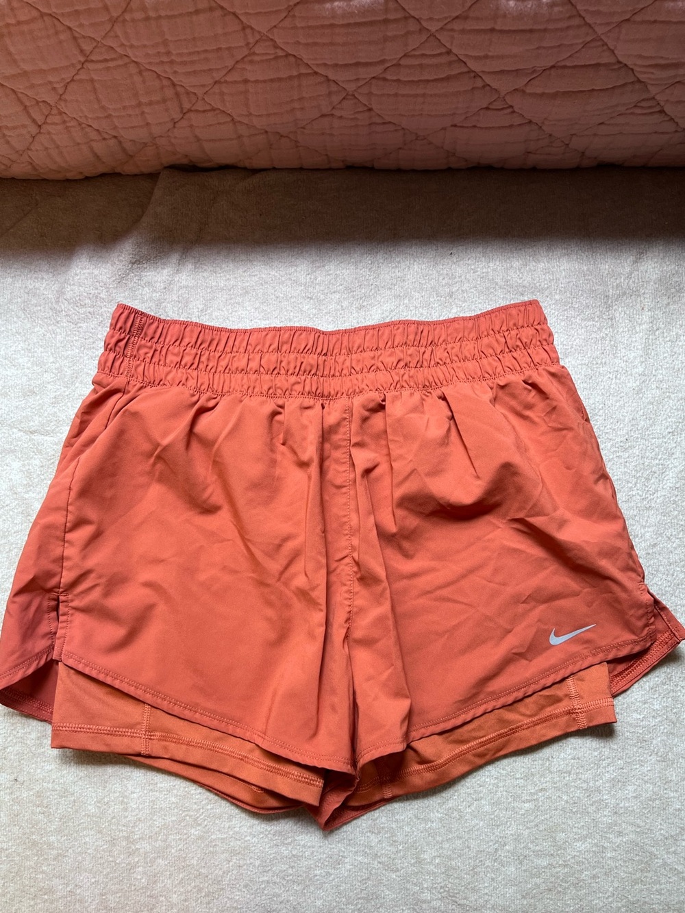 Nike Women's One Dri-FIT High-Waisted 3" 2-in-1 Shorts - Burnt Sunrise